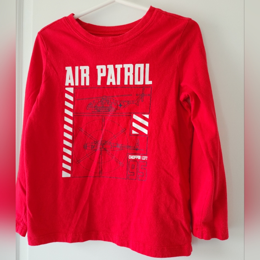 5t Oshkosh B'gosh Originals red‎ long sleeved helicopter patriotic